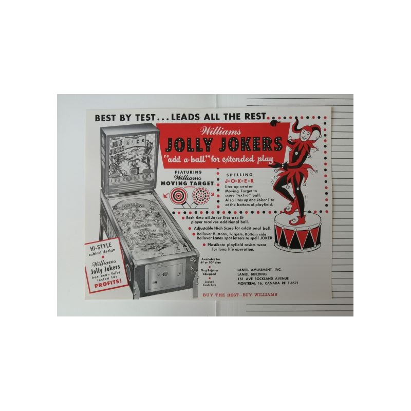 SALES FLYER 1962 "JOLLY JOKER"